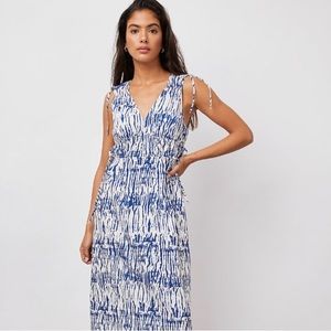 Rails Constantine Cobalt Shibori Tie Dye Blue White Midi Dress XS